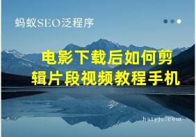 电影下载后如何剪辑片段视频教程手机