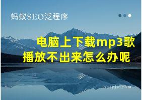 电脑上下载mp3歌播放不出来怎么办呢