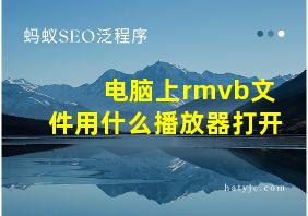 电脑上rmvb文件用什么播放器打开