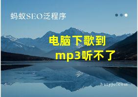 电脑下歌到mp3听不了