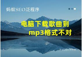 电脑下载歌曲到mp3格式不对