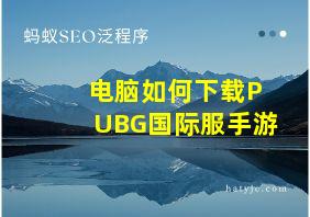 电脑如何下载PUBG国际服手游