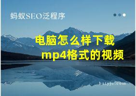 电脑怎么样下载mp4格式的视频