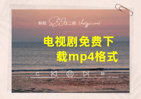 电视剧免费下载mp4格式