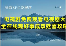 电视剧免费观看电视剧大全在线观好事成双廷喜攻略