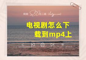 电视剧怎么下载到mp4上