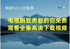 电视剧致勇敢的你免费观看全集高清下载视频