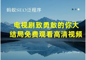 电视剧致勇敢的你大结局免费观看高清视频