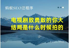 电视剧致勇敢的你大结局是什么时候拍的