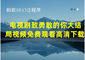 电视剧致勇敢的你大结局视频免费观看高清下载