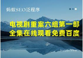 电视剧重案六组第一部全集在线观看免费百度