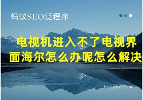 电视机进入不了电视界面海尔怎么办呢怎么解决