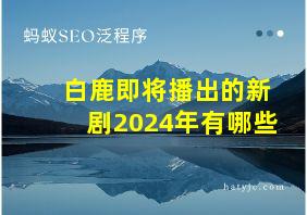 白鹿即将播出的新剧2024年有哪些