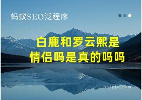 白鹿和罗云熙是情侣吗是真的吗吗