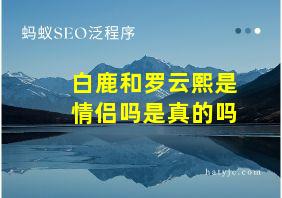 白鹿和罗云熙是情侣吗是真的吗