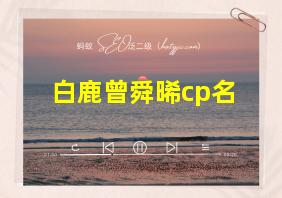 白鹿曾舜晞cp名