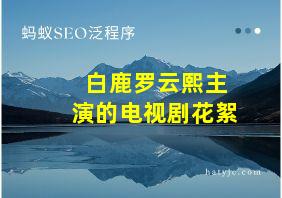 白鹿罗云熙主演的电视剧花絮