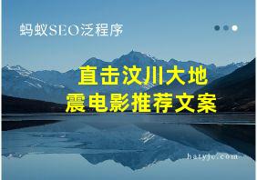 直击汶川大地震电影推荐文案