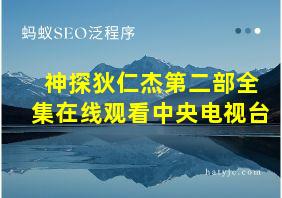 神探狄仁杰第二部全集在线观看中央电视台