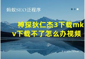 神探狄仁杰3下载mkv下载不了怎么办视频