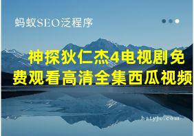 神探狄仁杰4电视剧免费观看高清全集西瓜视频