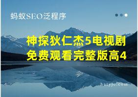 神探狄仁杰5电视剧免费观看完整版高4