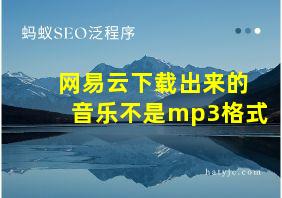 网易云下载出来的音乐不是mp3格式