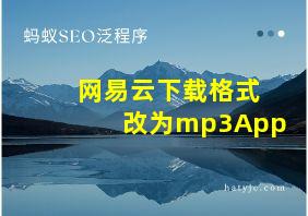 网易云下载格式改为mp3App