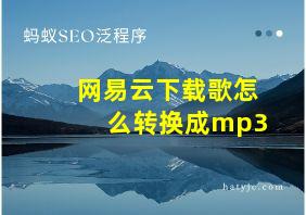 网易云下载歌怎么转换成mp3