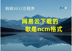 网易云下载的歌是ncm格式