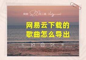 网易云下载的歌曲怎么导出