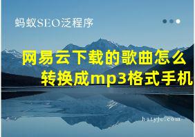 网易云下载的歌曲怎么转换成mp3格式手机