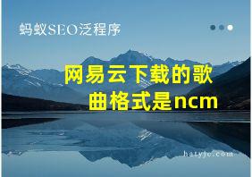 网易云下载的歌曲格式是ncm