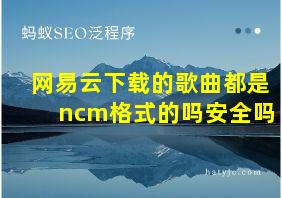 网易云下载的歌曲都是ncm格式的吗安全吗