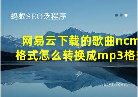 网易云下载的歌曲ncm格式怎么转换成mp3格式