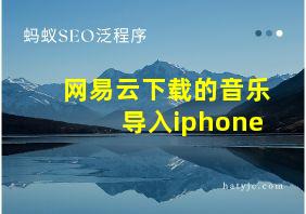 网易云下载的音乐导入iphone