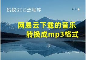 网易云下载的音乐转换成mp3格式