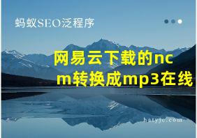 网易云下载的ncm转换成mp3在线