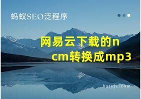 网易云下载的ncm转换成mp3