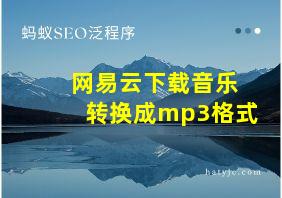 网易云下载音乐转换成mp3格式