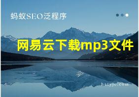 网易云下载mp3文件