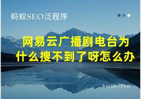 网易云广播剧电台为什么搜不到了呀怎么办