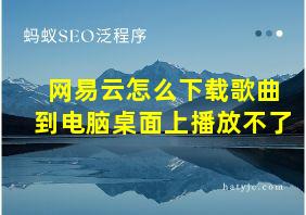 网易云怎么下载歌曲到电脑桌面上播放不了