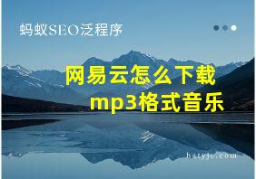 网易云怎么下载mp3格式音乐