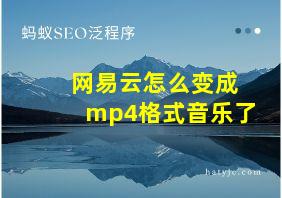 网易云怎么变成mp4格式音乐了