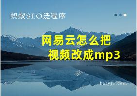 网易云怎么把视频改成mp3