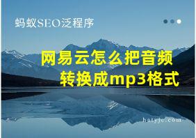 网易云怎么把音频转换成mp3格式