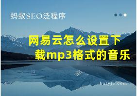 网易云怎么设置下载mp3格式的音乐