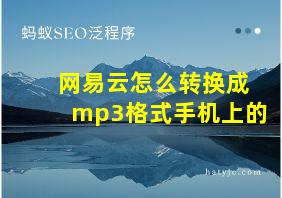 网易云怎么转换成mp3格式手机上的