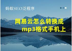 网易云怎么转换成mp3格式手机上